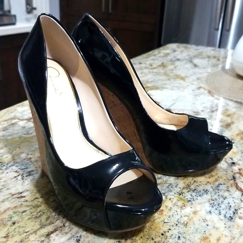 NEW Jessica Simpson Bethani Cork Platform Wedges NWOT